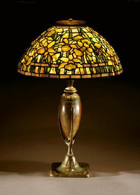 A ''Daffodil'' Leaded Glass And Bronze Table Lamp By Tiffany Studios
