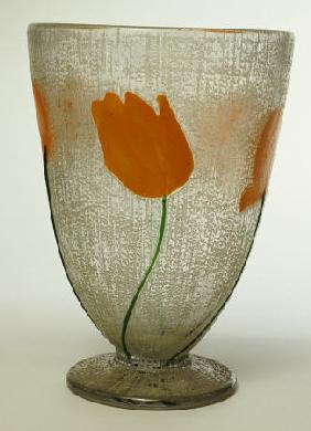 A Daum Art Deco Marquetry And Applied Vase