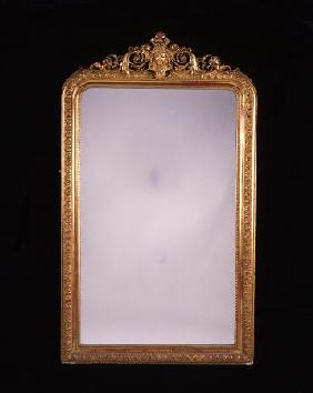 A French Gilt Gesso Overmantel Wall Mirror