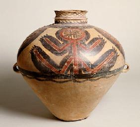 A Large Gansu Neolithic Pottery Two-Handled Jar