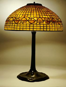 An ''Acorn'' Leaded Glass And Bronze Table Lamp,  Tiffany Studios