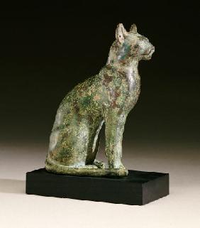 An Egyptian Bronze Figure Of A Cat