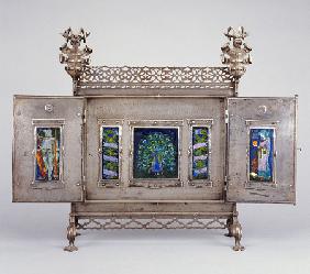 An Enamelled Triptych By Nelson And Edith Dawson (1859-1942), 1896
