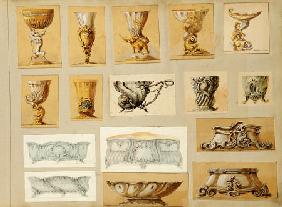 A Selection Of Designs From The House Of Carl Faberge Including Silver-Gilt Bowls, Goblets, Jardinie