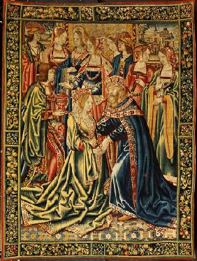 A Tournai Tapestry In Wools And Silks Depicting A Royal Marriage