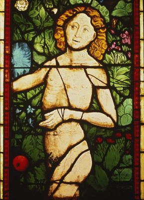 Adam in Paradise, 15th century (stained glass) (detail of 105618) van 