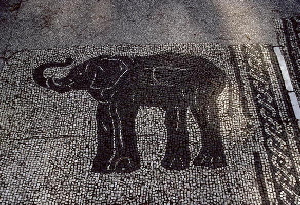 An Elephant, Roman, 2nd century AD (mosaic) van 