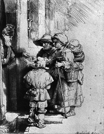 Beggars on the Doorstep of a House van 