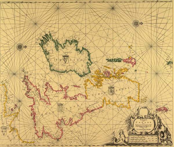 British Isles , Nautical map by Colom van 
