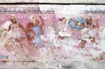 Battle between Greeks and Amazons, detail from the side of the sarcophagus of the Amazons, Tarquinia