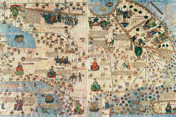 131-0058260/1 Catalan Atlas: Detail of Asia, by Jafunda and Abraham Cresques, 1375 van 