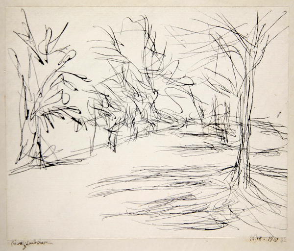 Country road to Schwaing, 1910 (no 32) (pen on paper on cardboard)  van 