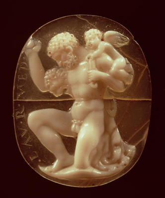 Cameo of Hercules Conquered by Cupid, 1st century BC (agate and onyx) van 