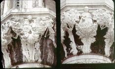 Capitals decorated with reliefs portraying craftsmen at their trades (LtoR) the stone-cutter and the