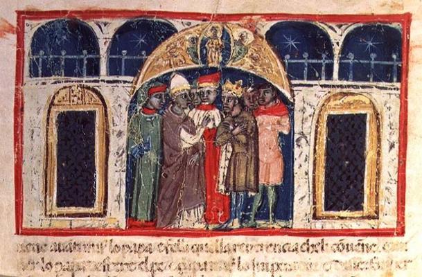 Codex Correr I 383 The Peace between Pope Alexander III (1159-81) and the Emperor Frederick Barbaros van 