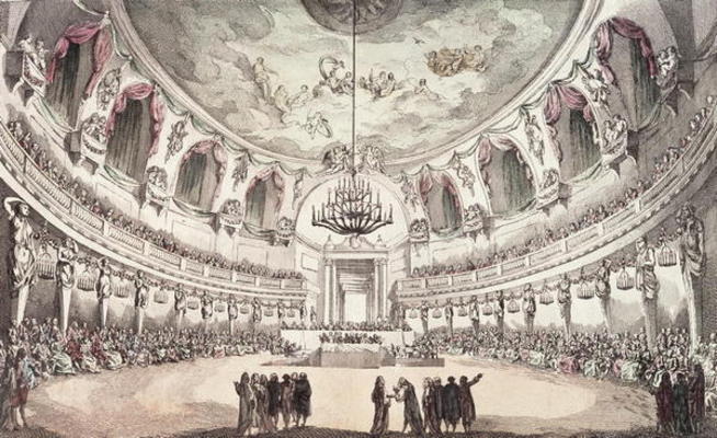 Concert Hall in Venice, 18th century (coloured engraving) van 
