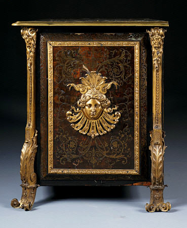 Detail Of Side Panel From A Louis XIV Ormolu-Mounted Boulle Brass-Inlaid Brown Tortoiseshell And Ebo van 