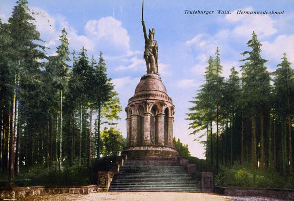 Detmold, Hermannsdenkmal, Fotopostkarte van 