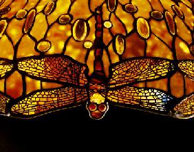 Detail Of An Important Dichroic ''Dragonfly'' Leaded Glass And Bronze Floor Lamp By Tiffany Studios