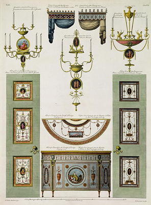 Designs for curtain cornices, girandoles and folding doors, 1774, by Robert Adam (1728-92) (and deta van 