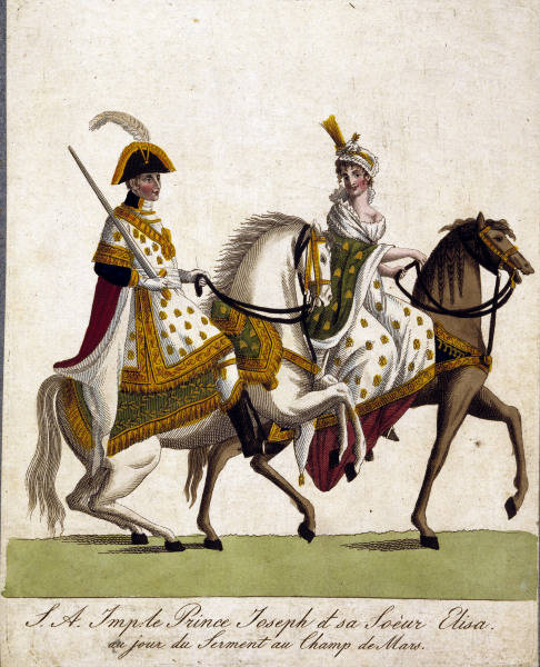 Elisa u.Joseph Bonaparte / Kupferst.1804 van 
