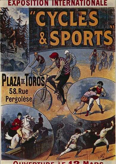 Exposition Internationale Cycles et Sports, advertisement for international exhibition dedicated to  van 