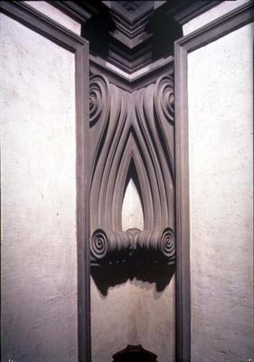 Entrance Hall, detail of merging scroll corner decoration designed by Michelangelo Buonarroti (1475- van 