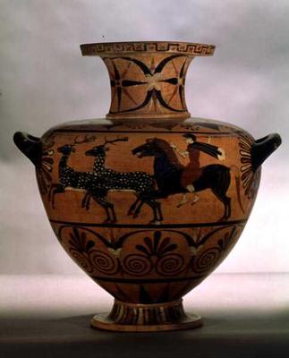 Etrusco-Ionian black-figure hydria depicting a hunting scene, from Cerveteri, c.540-530 BC (pottery) van 