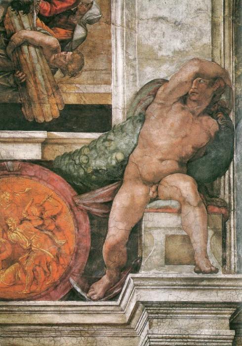 Detail of the Sistine Chapel ceiling in the Vatican van 