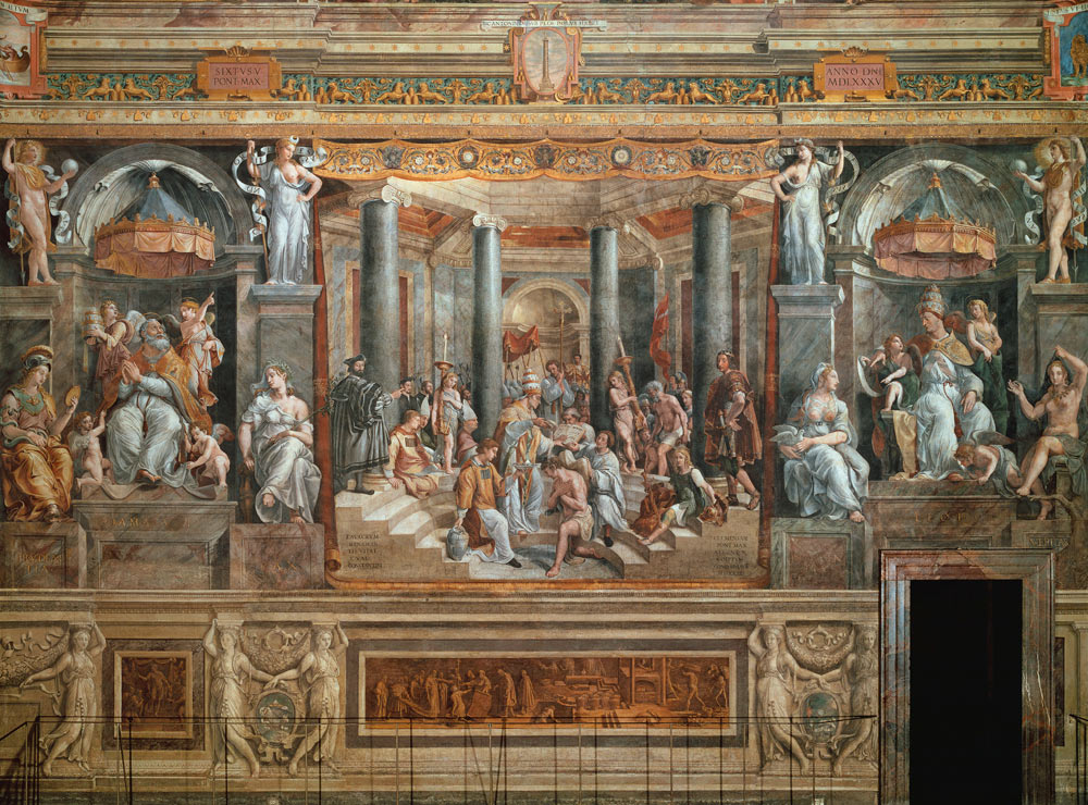 Giulio Romano, The baptism of Constant. van 