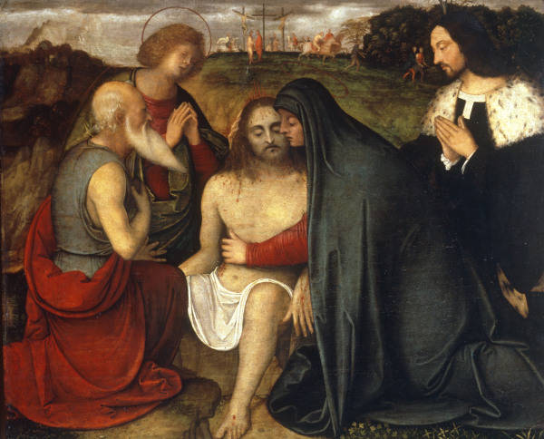 Giov.Agostina da Lodi, Pieta mit Hlgen. van 