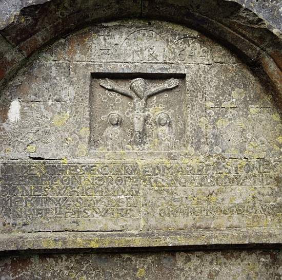 Gravestone from Killinaboy Church, from 1644 van 