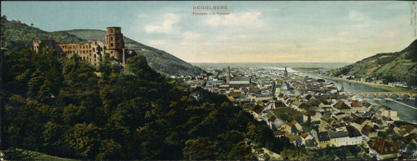 Heidelberg, Panorama / Postkarte 1901 van 