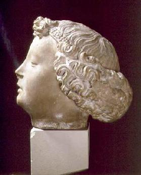 Head of an angel, side view (stone)