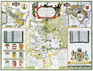 Huntington, engraved by Jodocus Hondius (1563-1612) from John Speed's 'Theatre of the Empire of Grea