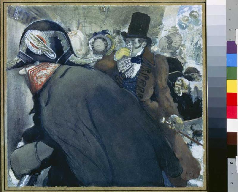 Illustration zu Gogols Novelle 'Die Nase' van 