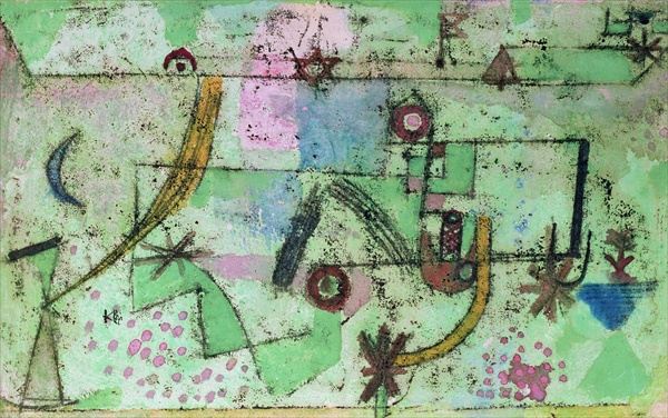 In the style of Bach, 1919 (no 196) (oil transfer drawing and w/c on primed linen on cardboard)  van 