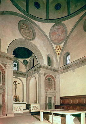 Interior view of the Old Sacristy of San Lorenzo, Florence, by Filippo Brunelleschi (1377-1446) (pho van 