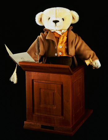 James, A Merrythought Bear Modelled On Auctioneer, James Christie van 