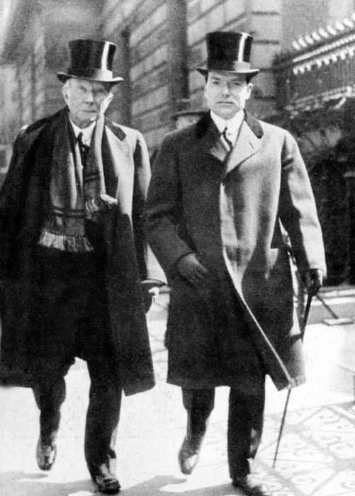 John Davidson Rockefeller American industrialist here with his son John Davidson Rockefeller Jr van 