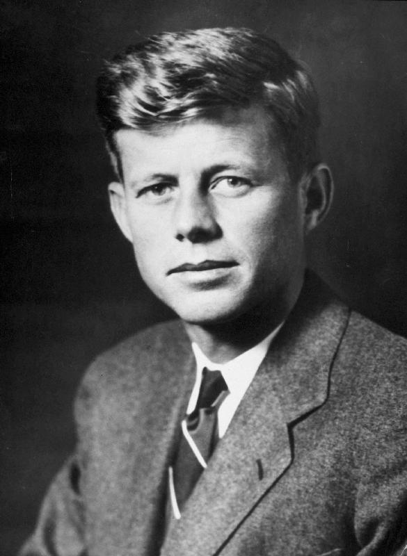 John Fitzgerald Kennedy future American President van 