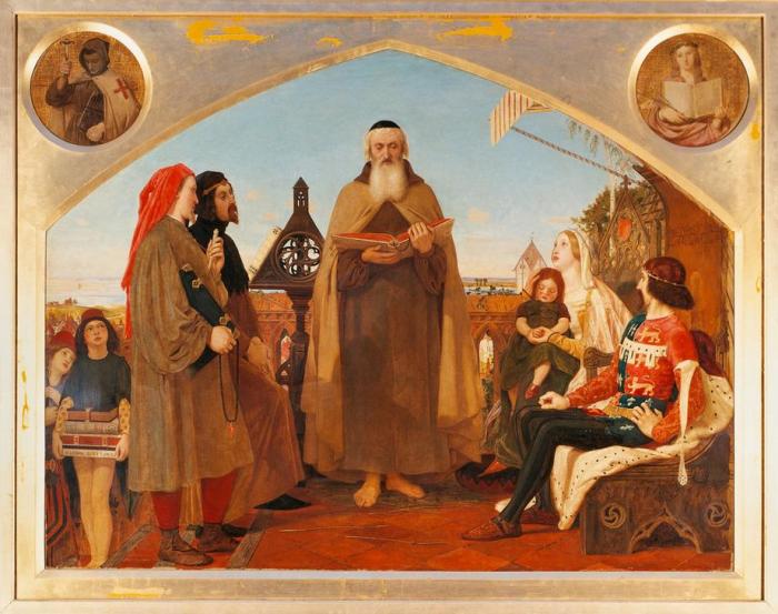 John Wycliffe (1324–1384) reading his translation of the Bible to John of Gaunt van 