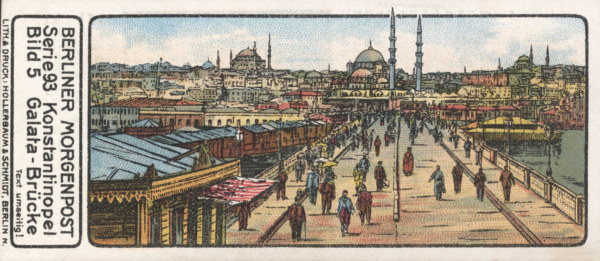 Constantinople, Galata Bridge, Coll.Card van 