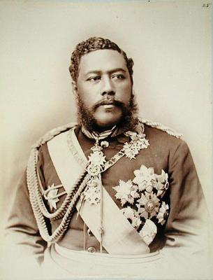 King Kalakaua (1836-91), late c19th (sepia photo) van 