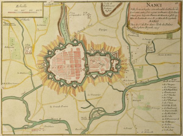 Landkarte Nancy und Umgebung 1705 van 
