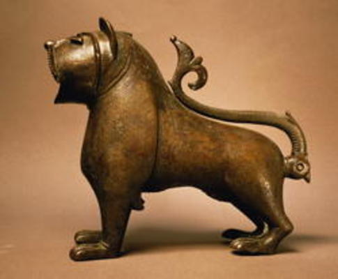 Lion with articulated tail, Islamic, from Spain, Umayyad Period, 12th to 13th century (cast and engr van 