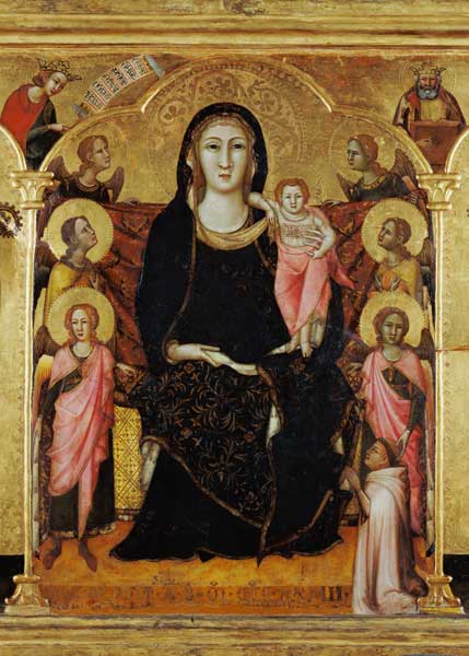 Madonna mit Kind, Engeln und Stifter van 