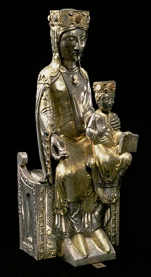 Madonna and Child Enthroned, statuette, French, 12th century (silver and gold) van 