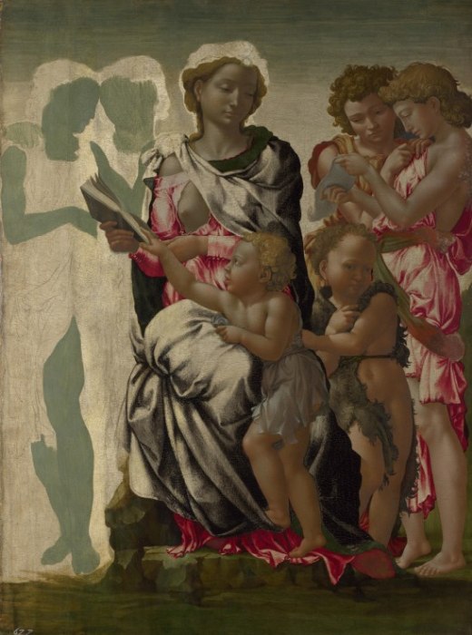 The Virgin and Child with Saint John and Angels (The Manchester Madonna) van 