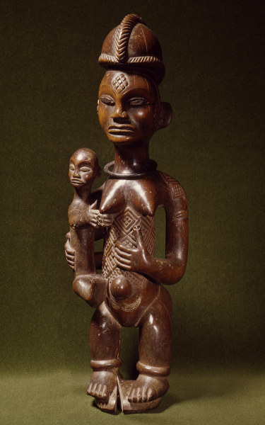 Mutter mit Kind, Lumbo, Gabun / Holz van 